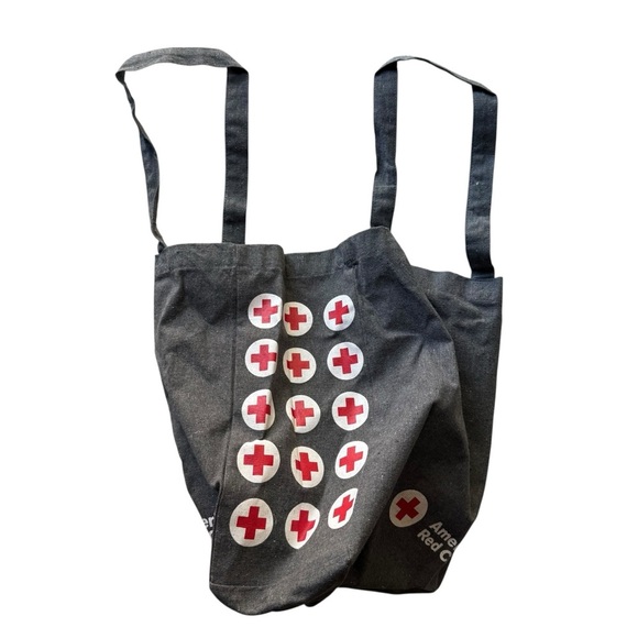 Blood Donation Recycled Cotton Canvas Tote Bag Gray - Picture 4 of 6